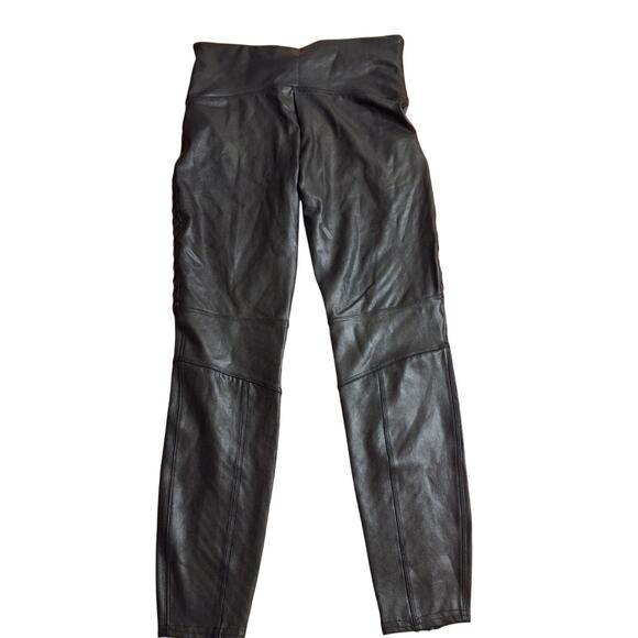 Spanx Faux Leather Moto Leggings NWT Size Large Petite - Picture 4 of 5